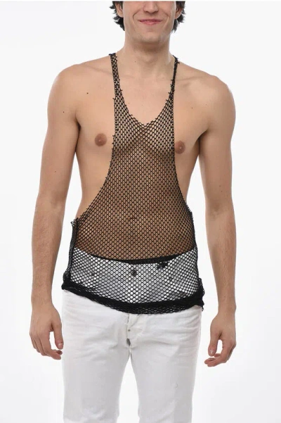 Dsquared2 Mesh Net Tank Top In Black