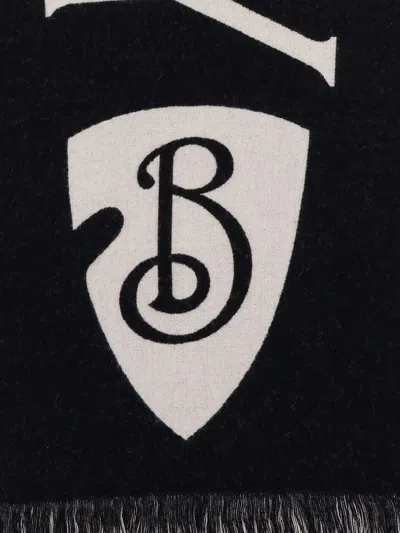 Burberry Wool Scarf With Lettering Logo In Multi