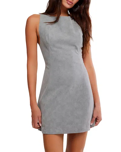 Free People Atlas Faux Suede Mini Dress Wild Dove In Gray
