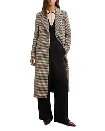 Reiss Neutral Check Wool-blend Check Single-breasted Coat In Neutral