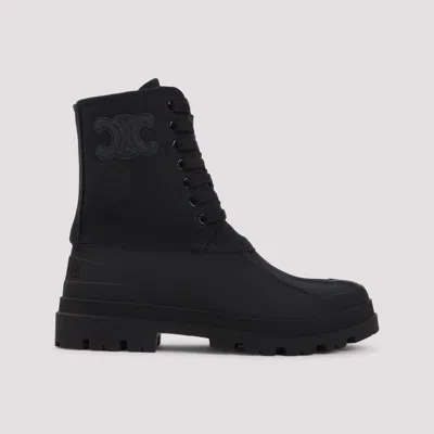 Celine Triumph Canvas High-top Chunky Boot In Black