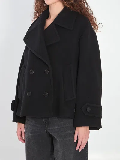 Chloé Overszied Double-breasted Wool-blend Jacket In Black