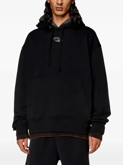 Diesel Sweatshirt With Logo And Hood In Black