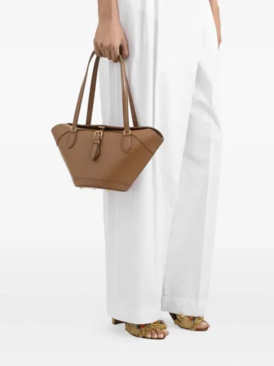 Dolce & Gabbana Buckle Detailed Shoulder Bag In Brown