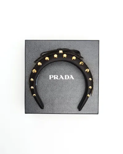 Prada Spangle Headbands In Gold