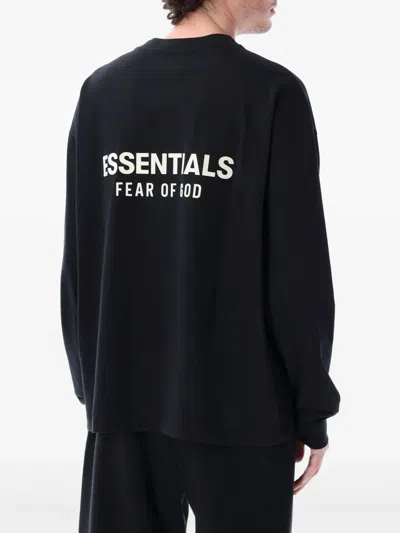 Essentials Fear Of God   Black Cotton Sweater With Logo In Black