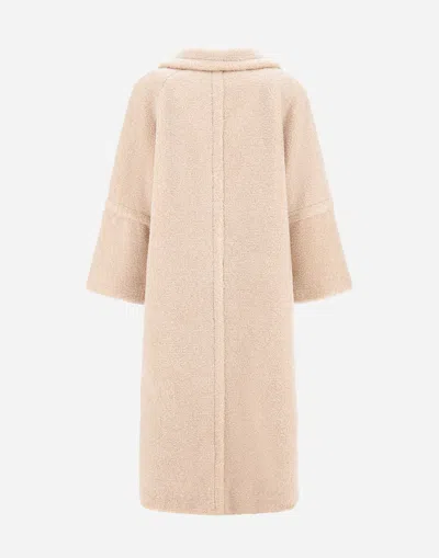 Herno Double-breasted Long Coat In Neutral