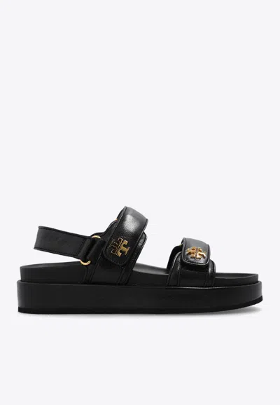 Tory Burch Kira Leather Slingback Sandals In Black