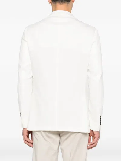 Eleventy Double-breasted Blazer In White