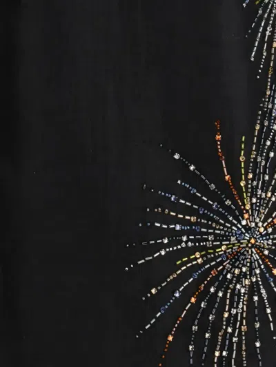 Staud Albee Beaded-detail High-neck Mini Dress In Black