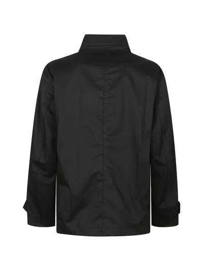 Ten C Button-up Front-pocket Raincoat In Black