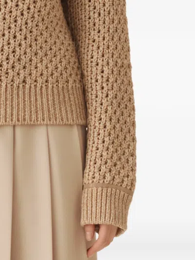 Fabiana Filippi Women Brown Moulin Wool Sweater, Xs Luxury Sweaters & Knitwear For Women Darveys In Neutral