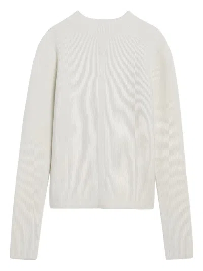 Rick Owens Ribbed Mock-neck Sweater In White
