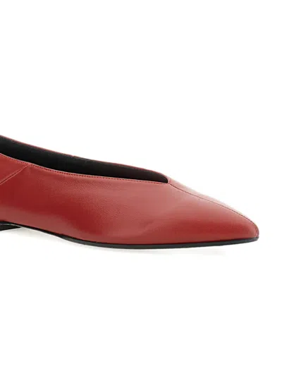 Aeyde Moa Pointed-toe Ballet Flats In Red