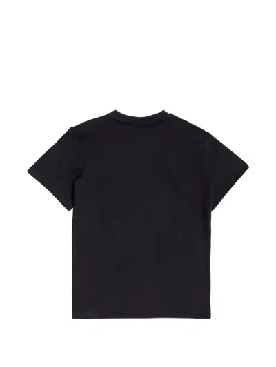 Balmain Gold-button Logo T-shirt In Black
