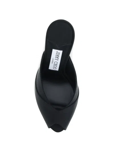 Jimmy Choo Brigitte Peep-toe Heeled Mules In Black
