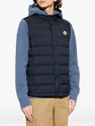 Moncler Barthe Padded Gilet In Blue