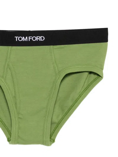 Tom Ford Elasticated Briefs In Green