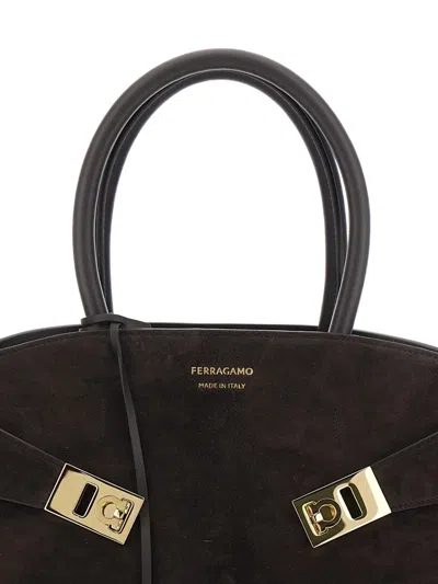 Ferragamo Small Hug Tote Bag In Brown