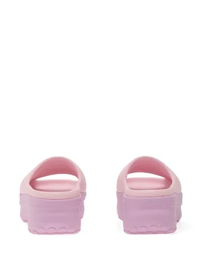 Adidas Originals Adifom Platform Logo Slides In Pink