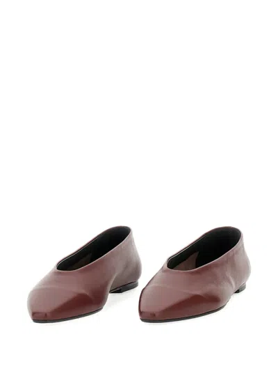 Aeyde Womens Wine Betty Pointed-toe Leather Ballet Flats