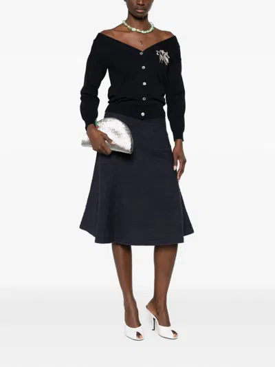 N°21 Off-shoulder Cardigan In Black