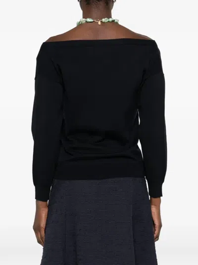 N°21 Off-shoulder Cardigan In Black
