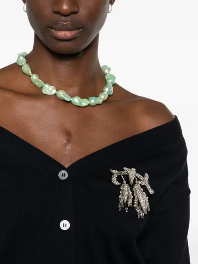 N°21 Off-shoulder Cardigan In Black