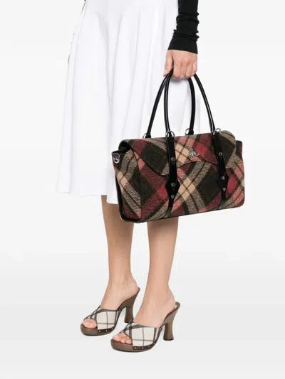 Vivienne Westwood Harris Tweed Check Tartan Tote Bag In Multi