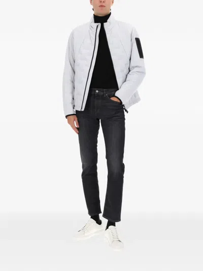 Hugo Boss Zipped Padded Jacket In White