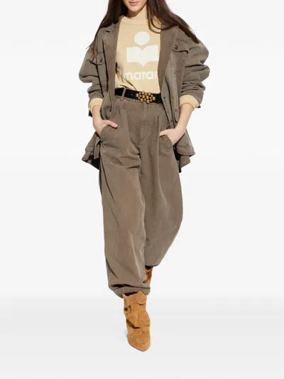 Isabel Marant Étoile Nadine Pleated Trousers In Brown
