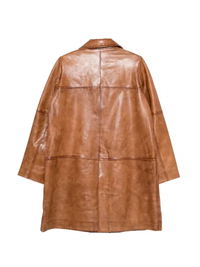 Herskind Shelly Leather Coat In Brown