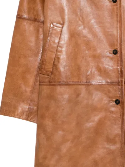 Herskind Shelly Leather Coat In Brown