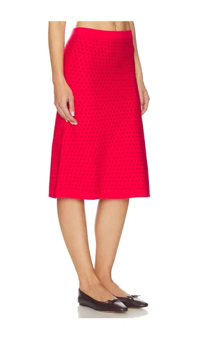 Frankies Bikinis Magnolia Cloud Knit Midi Skirt In Red