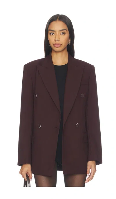 Helmut Lang Double Breasted Belt Blazer In Brown