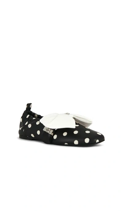 Ganni Polka-dot Ballerinas In Black