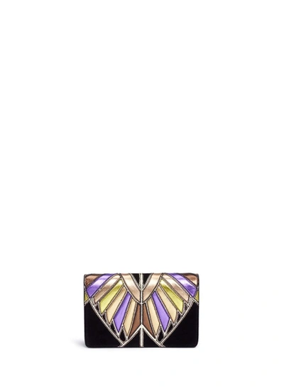 Shop Givenchy Pandora' Egyptian Wing Patchwork Leather Chain Wallet