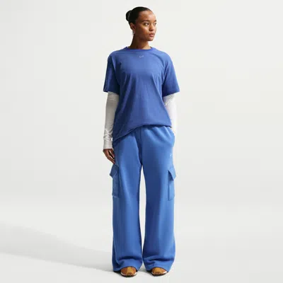 Nike Sportswear Phoenix Fleece Wide Leg Cargo Sweatpants In Blue | ModeSens