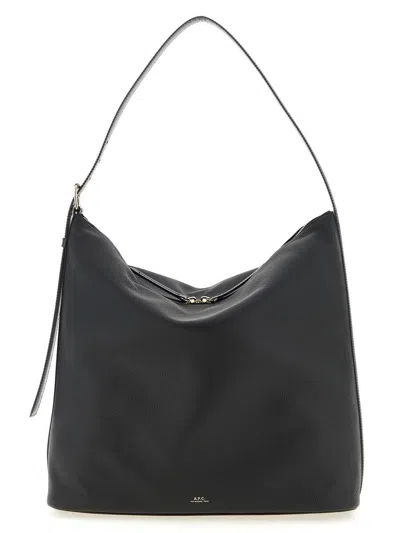 Apc A.p.c. Vera Maxi Smooth Leather Bag In Black