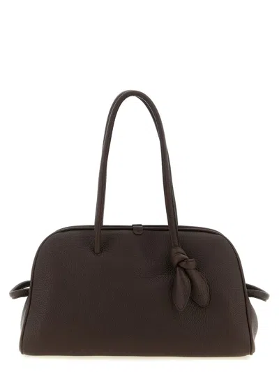 Jacquemus Le Turismo Shoulder Bag Knotted Detail Leather In Brown