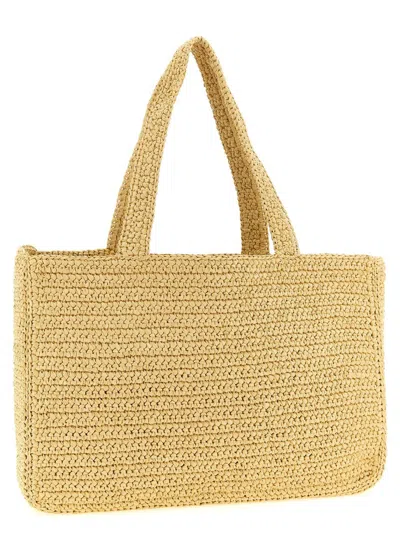 Valentino Viva Superstar Large Raffia Shopping Tote Bag In Neutral