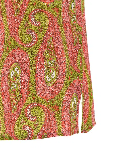 Etro Paisley Foliage Sleeveless Top Button Detail In Multi