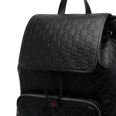 Gucci Medium Gg Emblem Backpack In Black