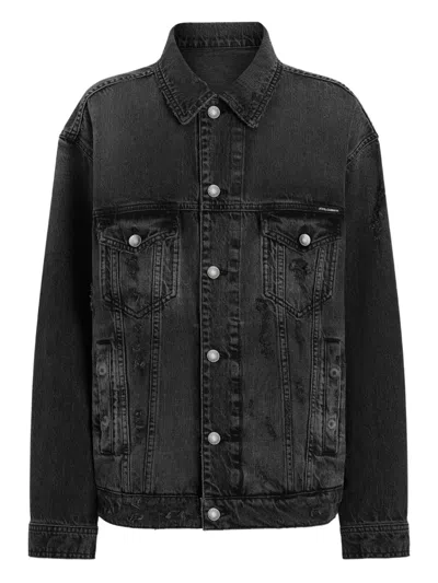 Dolce & Gabbana Buttoned Denim Jacket In Black