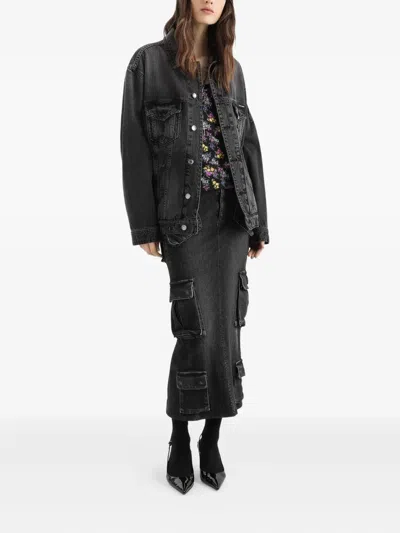 Dolce & Gabbana Buttoned Denim Jacket In Black