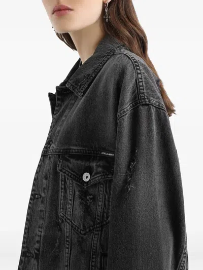 Dolce & Gabbana Buttoned Denim Jacket In Black