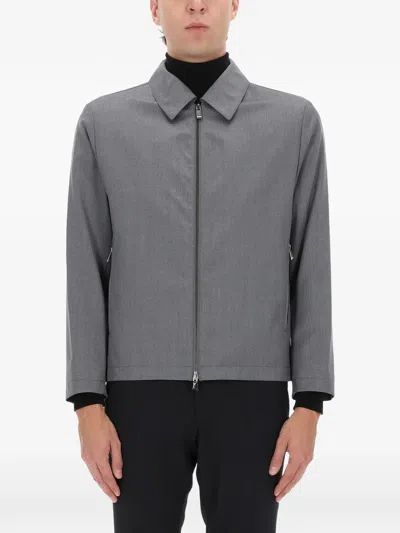Hugo Boss Boss Grey Virgin Wool Jacket In Gray