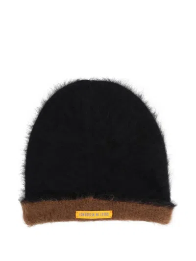 Guest In Residence Fluffy Knit Beanie Hat In Black