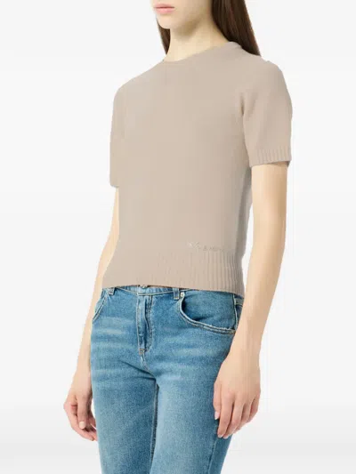 Blumarine Short-sleeve Top In Brown