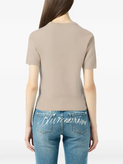 Blumarine Short-sleeve Top In Brown